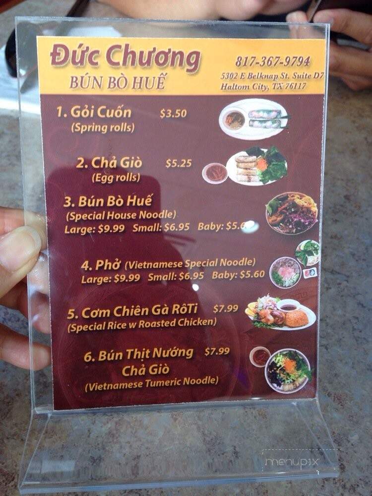 Bun Bo Hue Duc Chuong - Haltom City, TX menu_pic