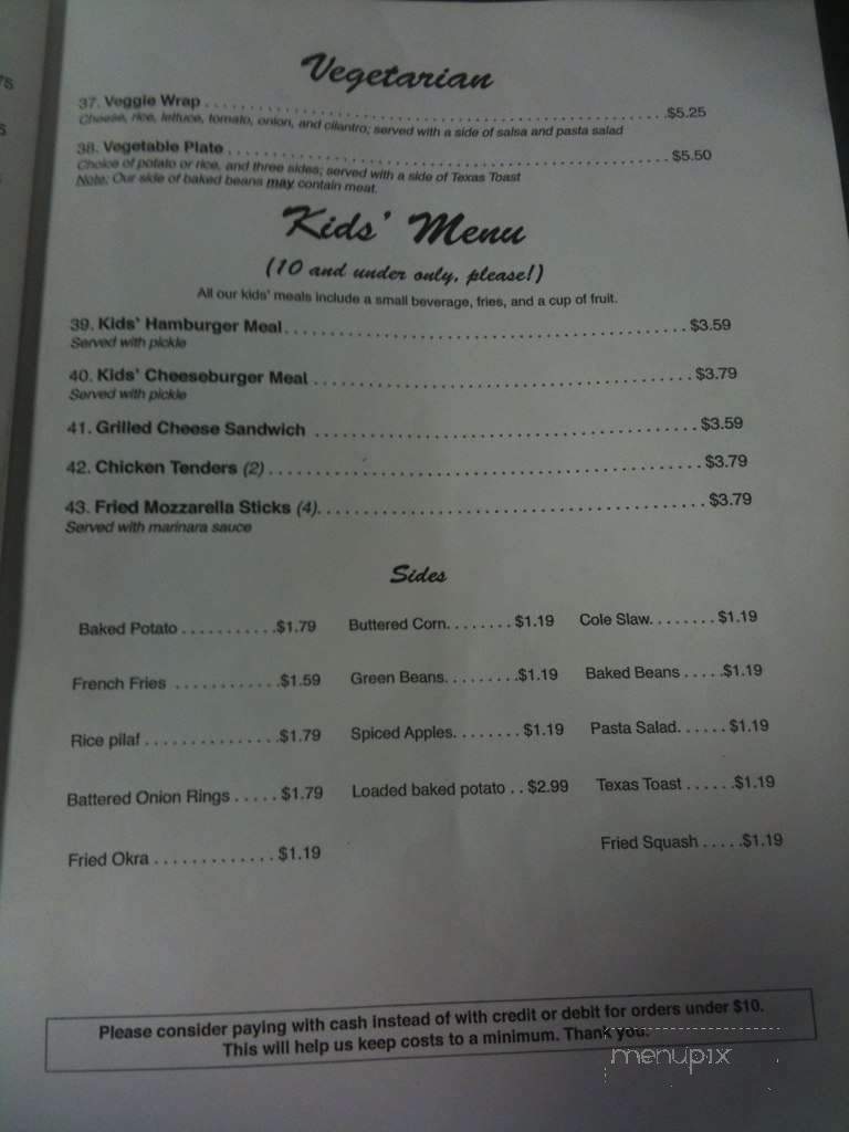 The Iron Skillet - Bryson City, NC menu_pic