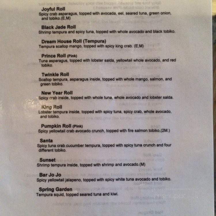 Menu Of Masa Sushi In Washington Township Nj 078