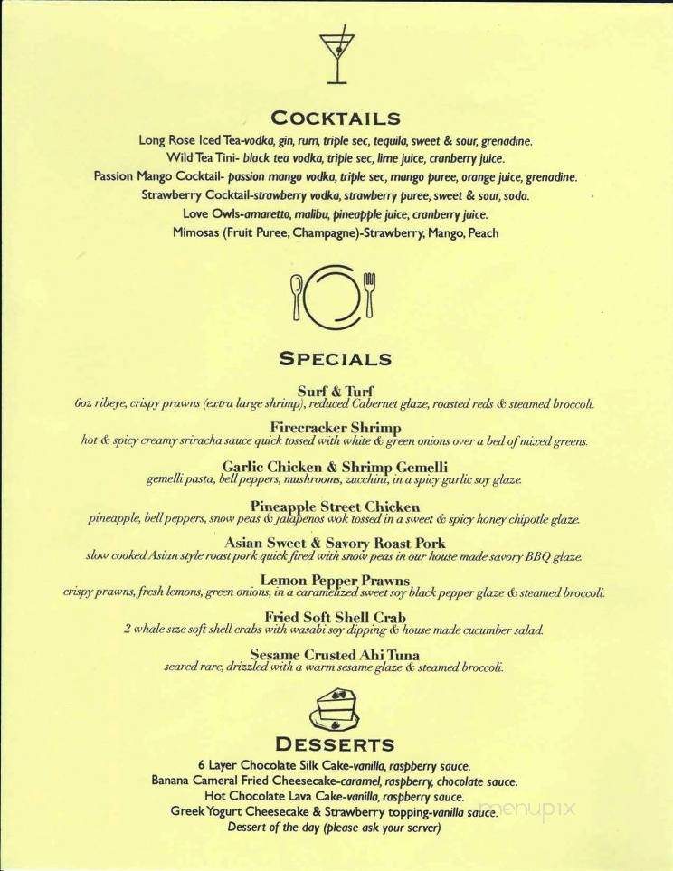 The Laughing Owl - Goldsboro, NC menu_pic