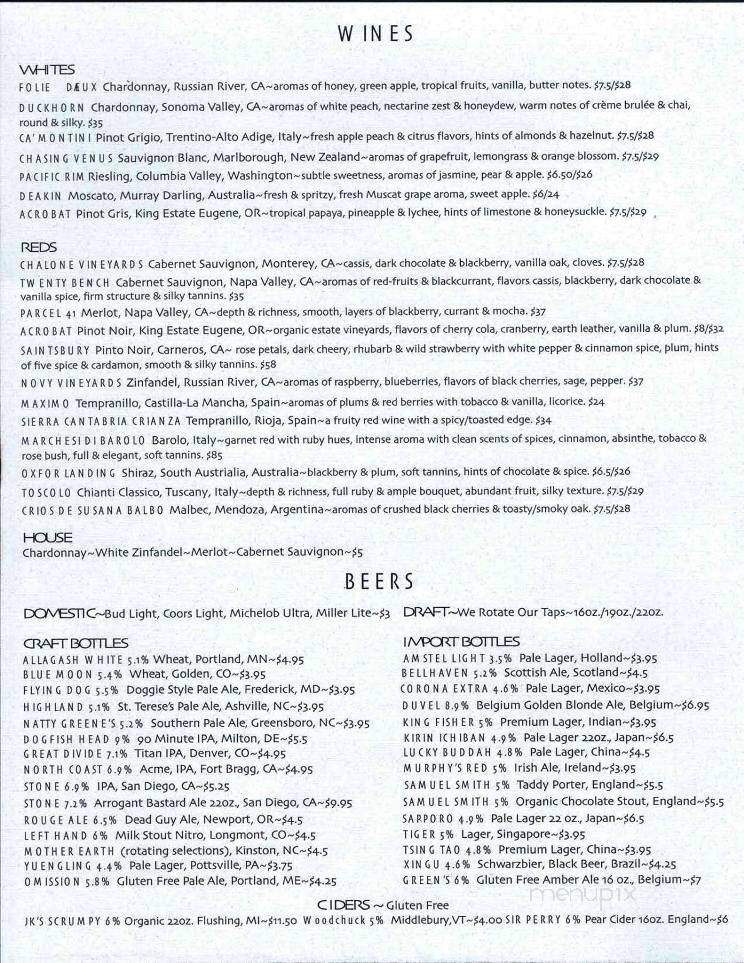 The Laughing Owl - Goldsboro, NC menu_pic