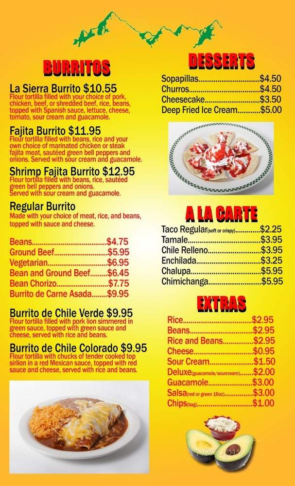 Mi Linda Sierra - Kennewick, WA menu_pic
