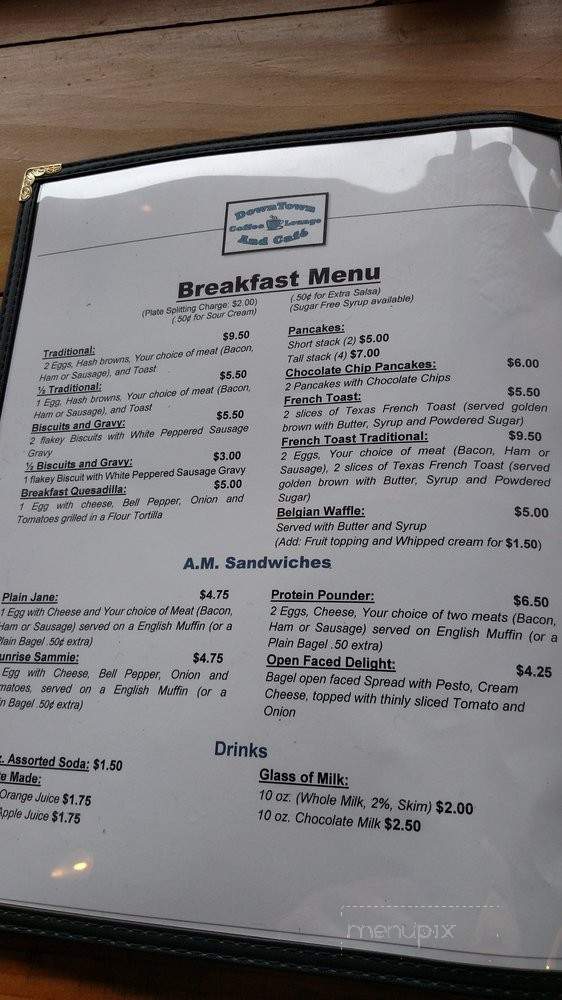 Downtown Coffee Lounge - Brookings, OR menu_pic