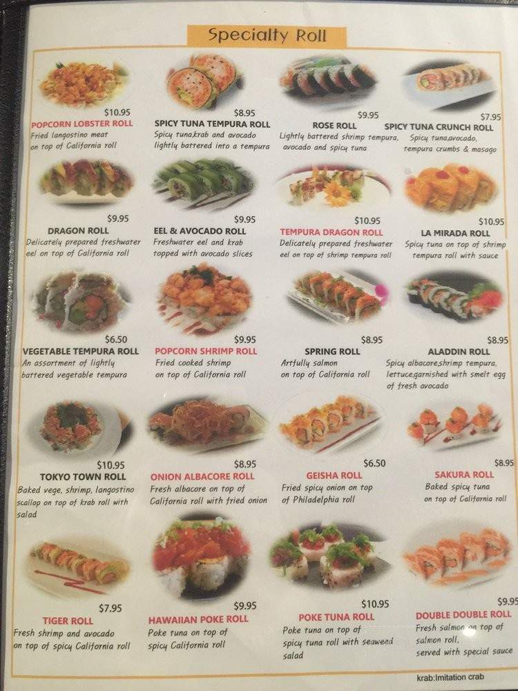 Tokyo Town Sushi - La Mirada, CA menu_pic