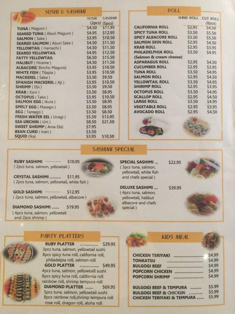 Tokyo Town Sushi - La Mirada, CA menu_pic
