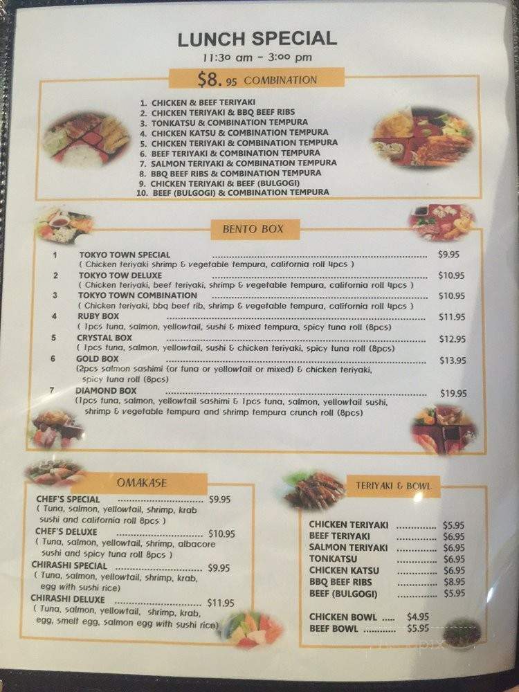 Tokyo Town Sushi - La Mirada, CA menu_pic