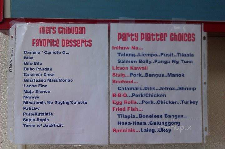 Mel's Chibugan - La Mirada, CA menu_pic