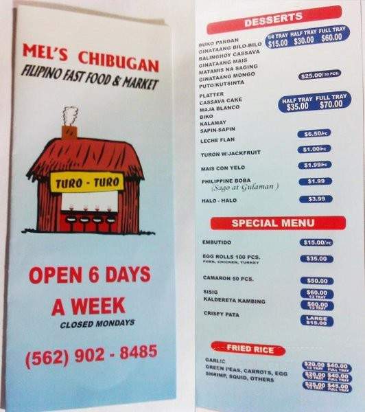 Mel's Chibugan - La Mirada, CA menu_pic