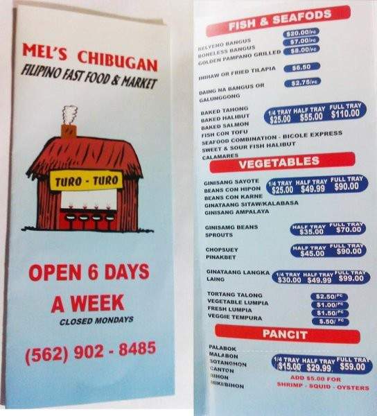 Mel's Chibugan - La Mirada, CA menu_pic