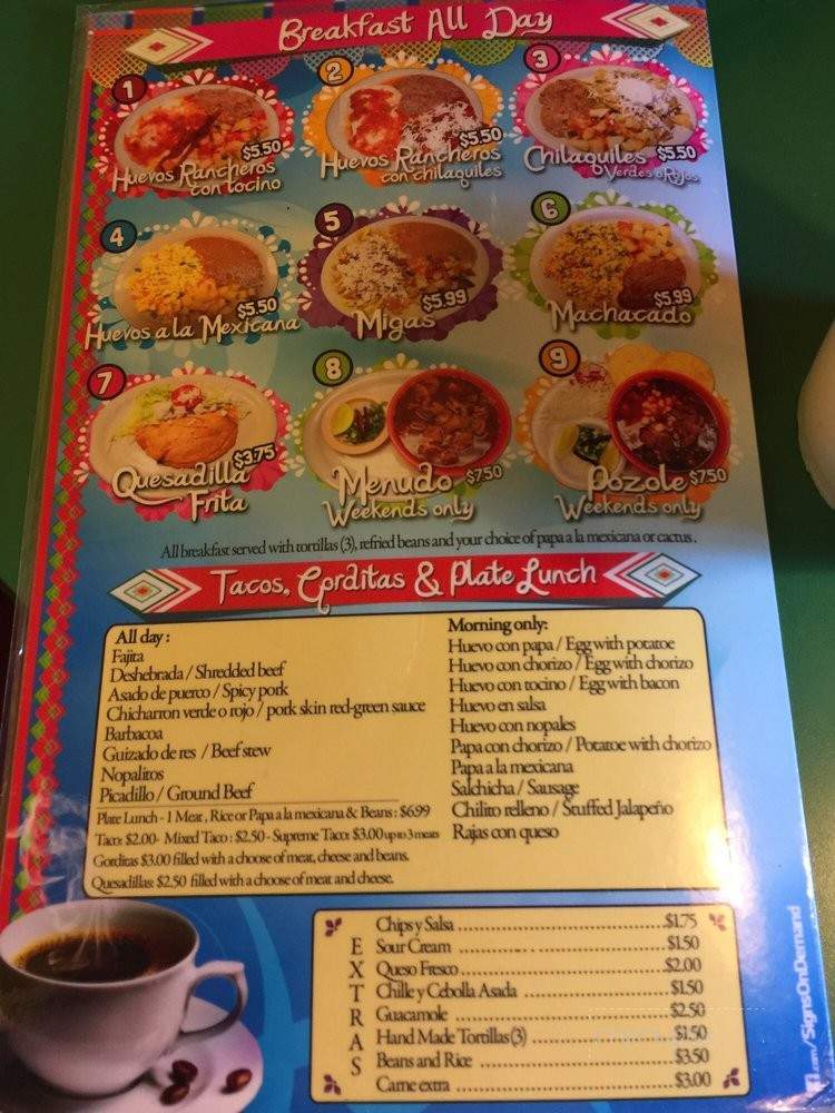 Nopalitos Dona Maria - Houston, TX menu_pic