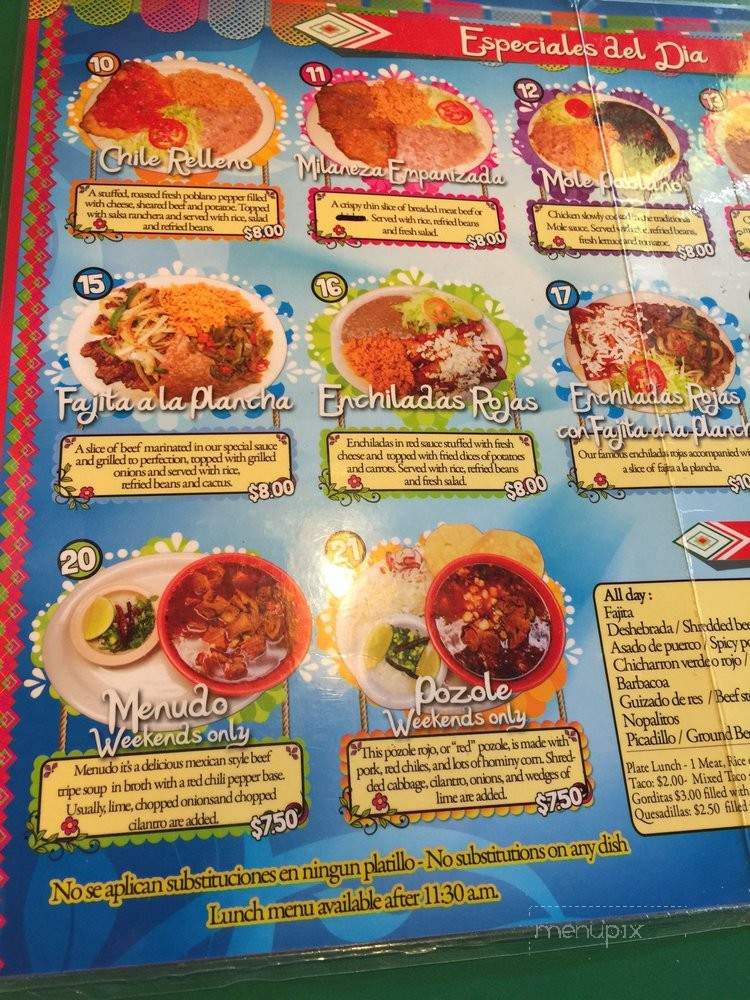 Nopalitos Dona Maria - Houston, TX menu_pic
