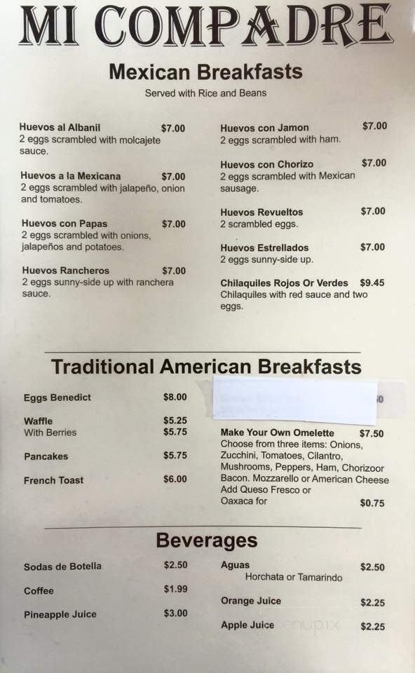 Mi Compadre - Ann Arbor, MI menu_pic