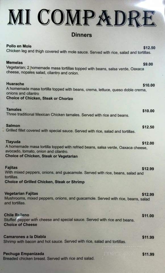 Mi Compadre - Ann Arbor, MI menu_pic