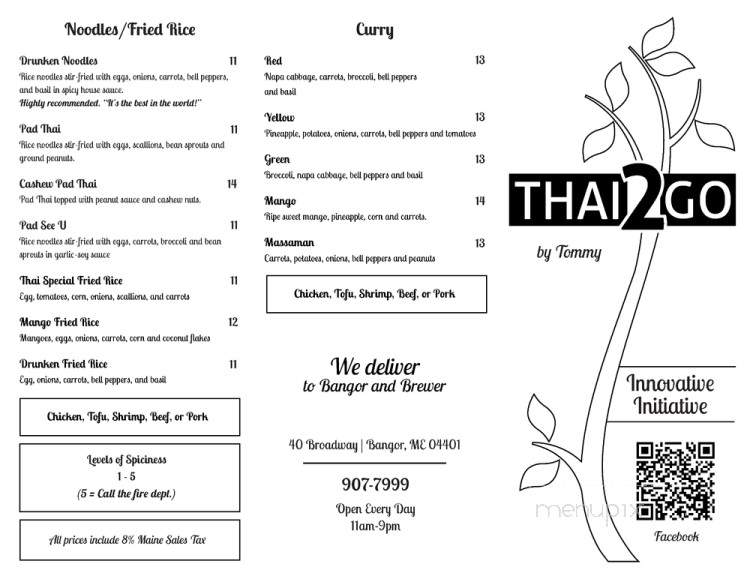 Thai 2 Go - Bangor, ME menu_pic