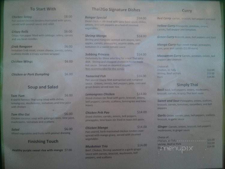 Thai 2 Go - Bangor, ME menu_pic