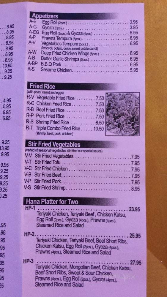 Happy Hana - University Place, WA menu_pic