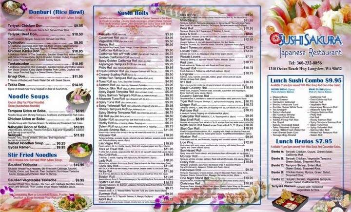 Sushi Sakura - Longview, WA menu_pic