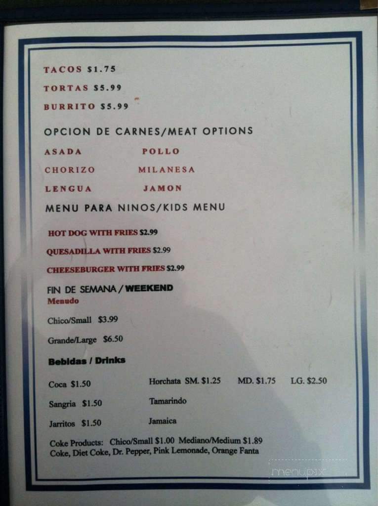 Vista Linda Mexican Restaurant - Tooele, UT menu_pic