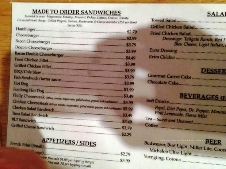 The Tailgate Grill - Waynesboro, VA menu_pic