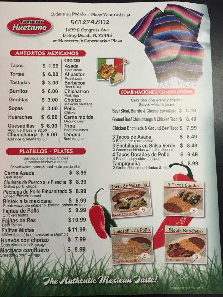 Taqueria Huetamo - Delray Beach, FL menu_pic