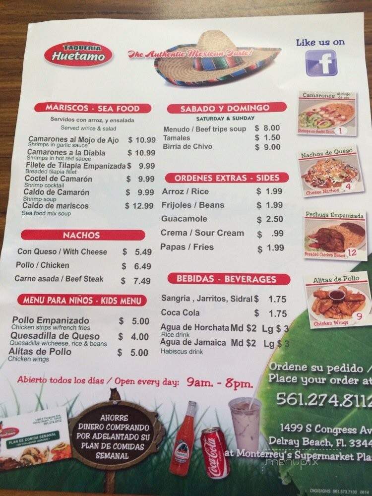 Taqueria Huetamo - Delray Beach, FL menu_pic