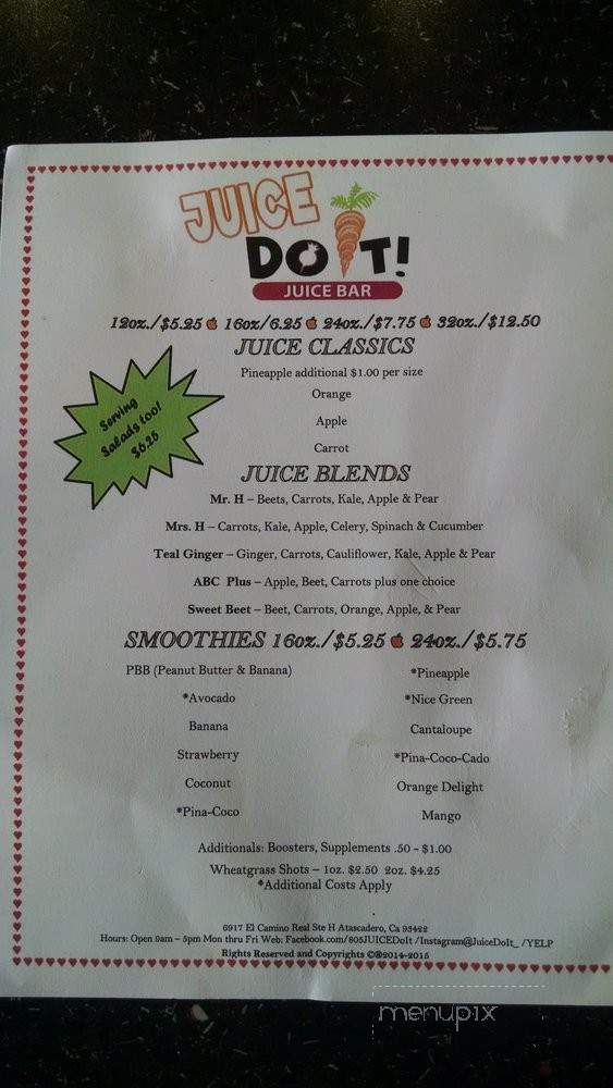 Juice Do It! - Atascadero, CA menu_pic