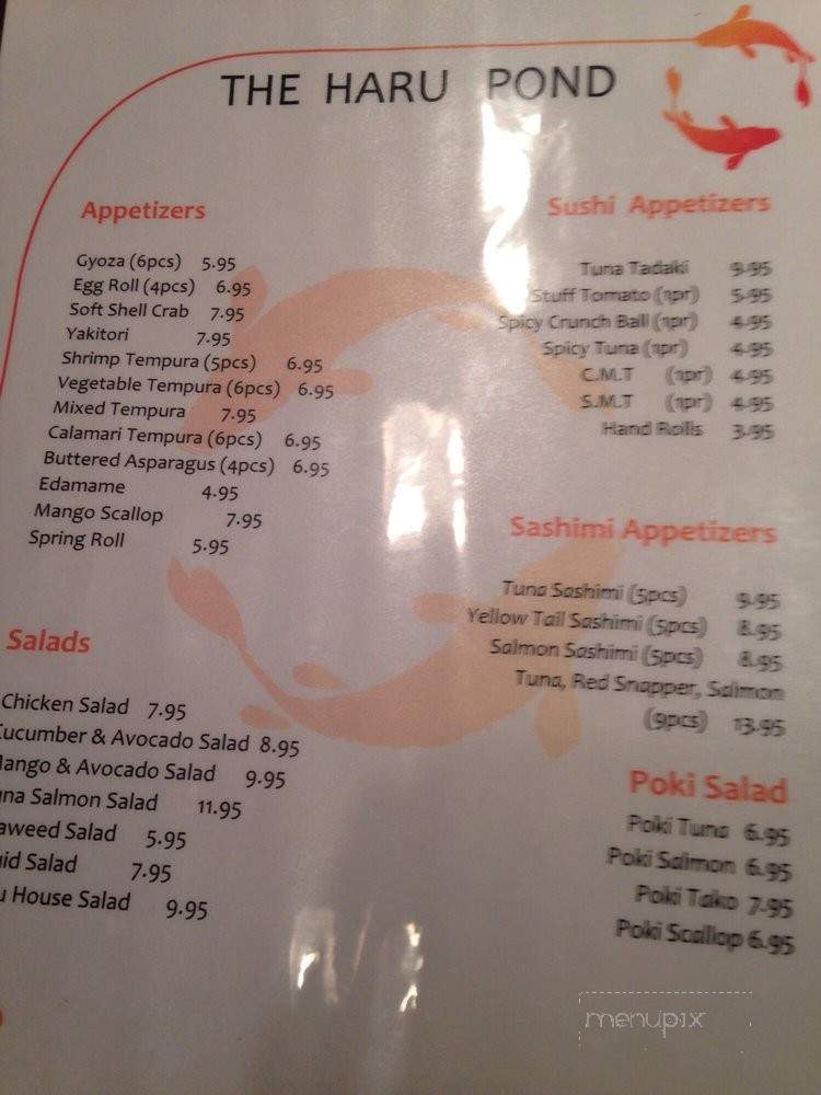 Sushi Haru - Bloomington, IN menu_pic