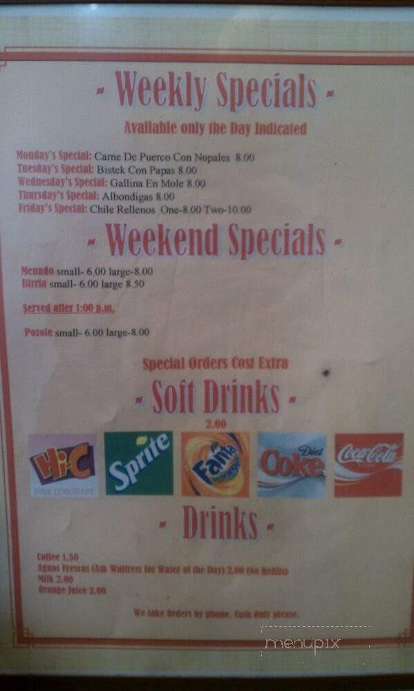 El Nayarit - San Fernando, CA menu_pic