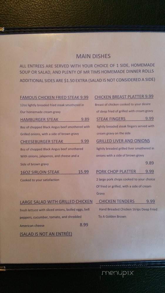 Mr Tim's Country Kitchen - La Vernia, TX menu_pic
