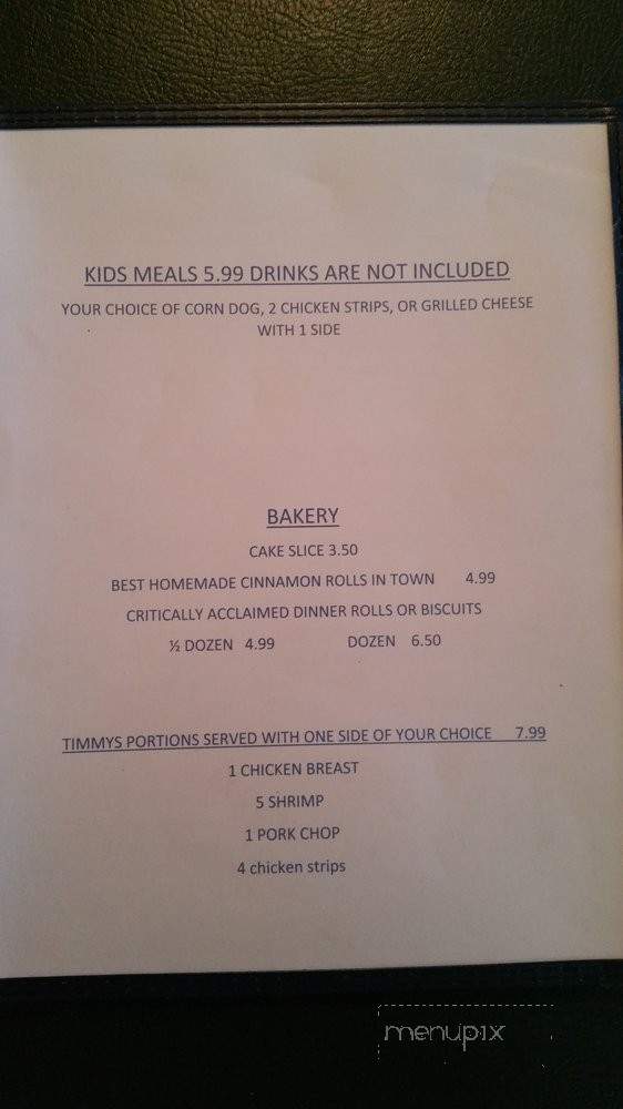 Mr Tim's Country Kitchen - La Vernia, TX menu_pic