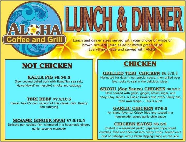 Aloha Coffee and Grill - Fort Collins, CO menu_pic