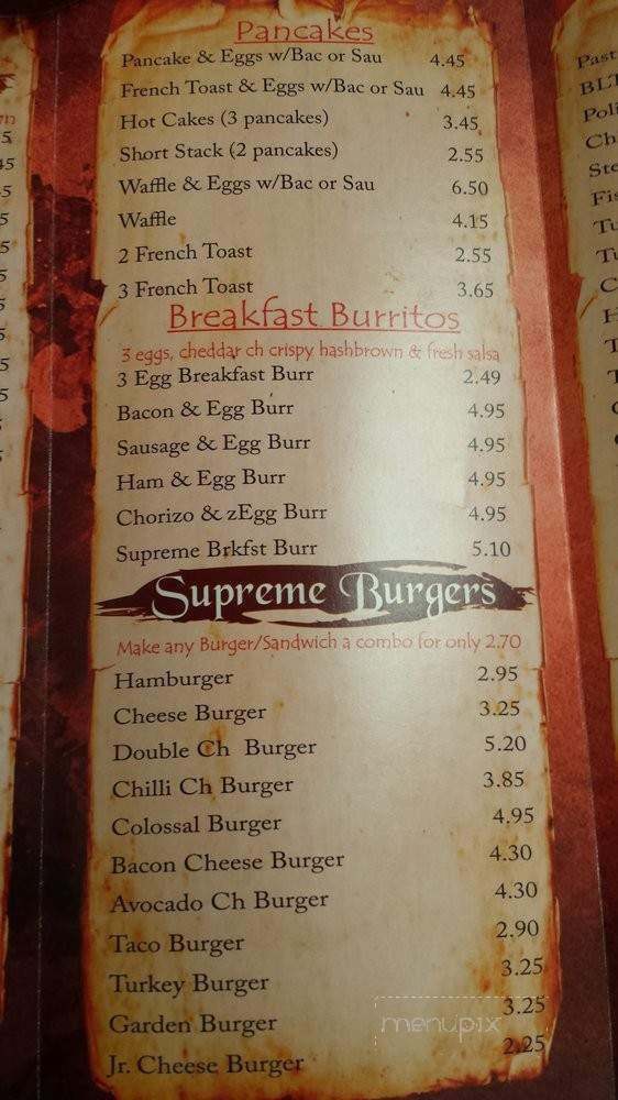Supreme Burger Grill - Gardena, CA menu_pic