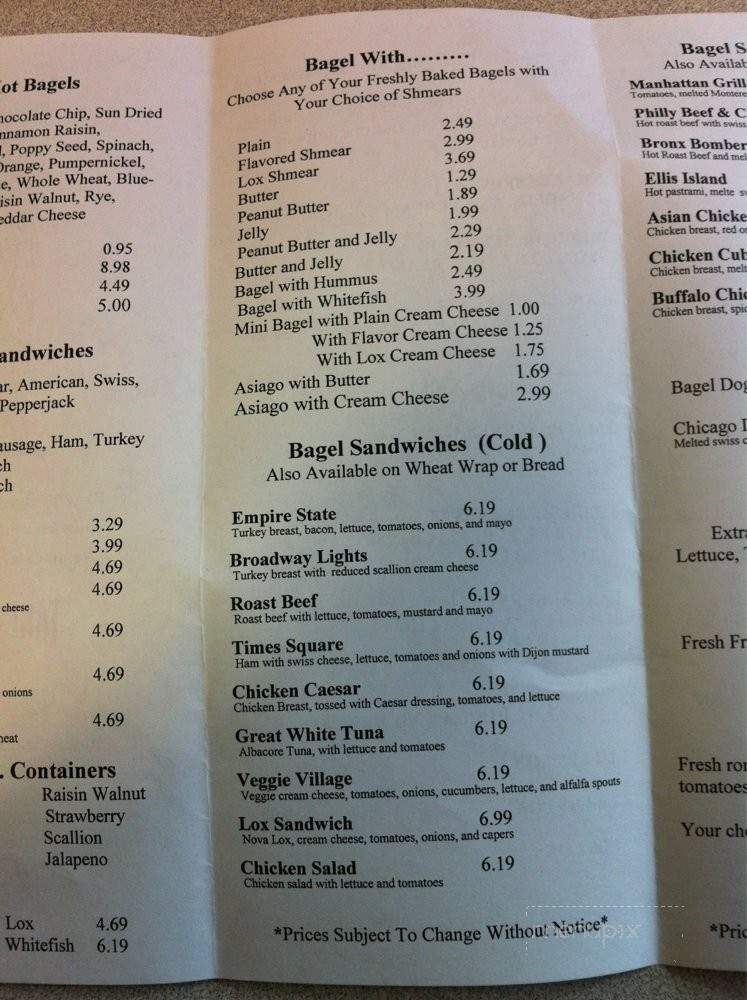 New York Bagels - Mill Valley, CA menu_pic