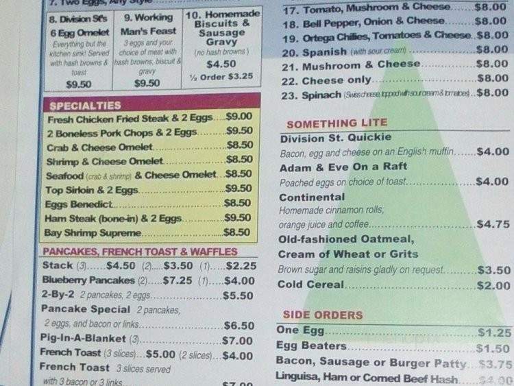 Division Street Cafe - Portland, OR menu_pic