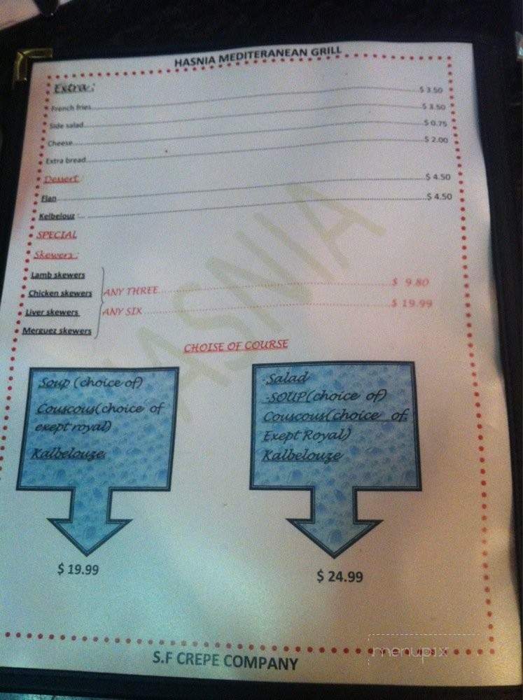 Hasnia - Berkeley, CA menu_pic