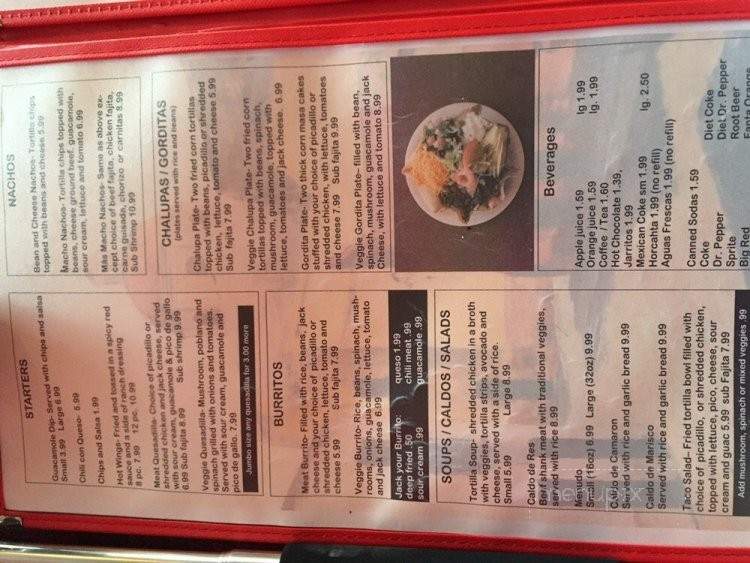 Villa Mexico - Austin, TX menu_pic