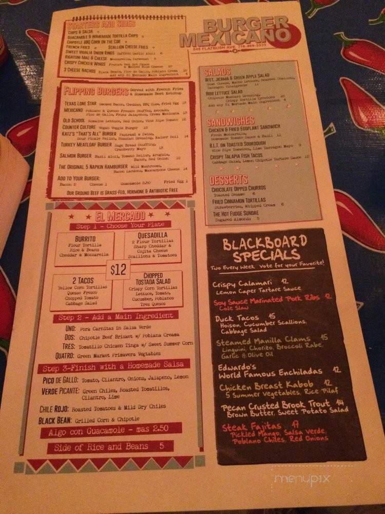 Burger Mexicano - Brooklyn, NY menu_pic