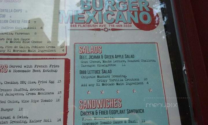 Burger Mexicano - Brooklyn, NY menu_pic