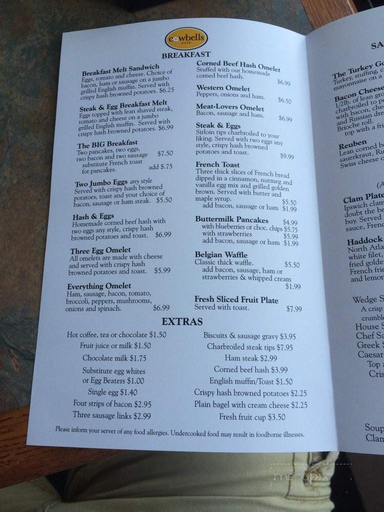 Cowbells Cafe - Whitman, MA menu_pic