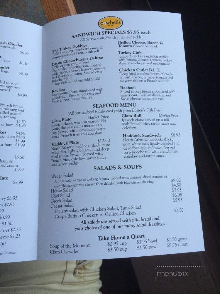 Cowbells Cafe - Whitman, MA menu_pic