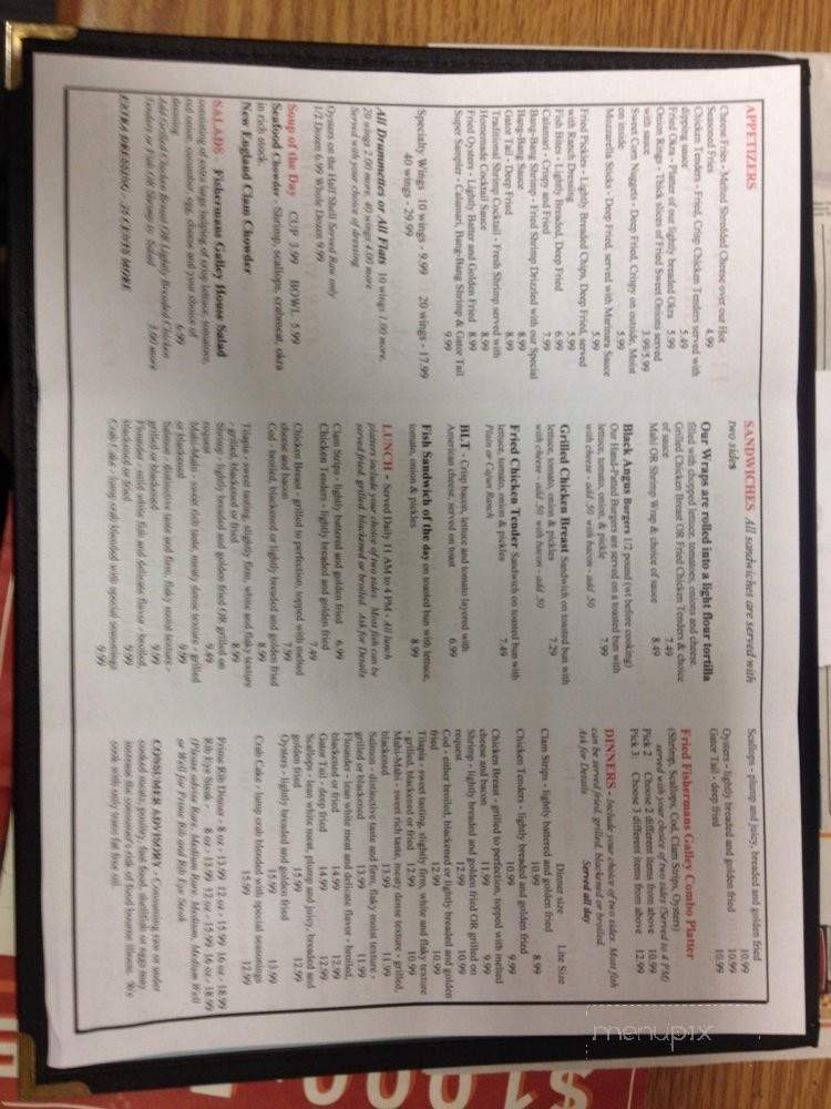 Fishermans Galley Grill and Bar - Jacksonville, FL menu_pic