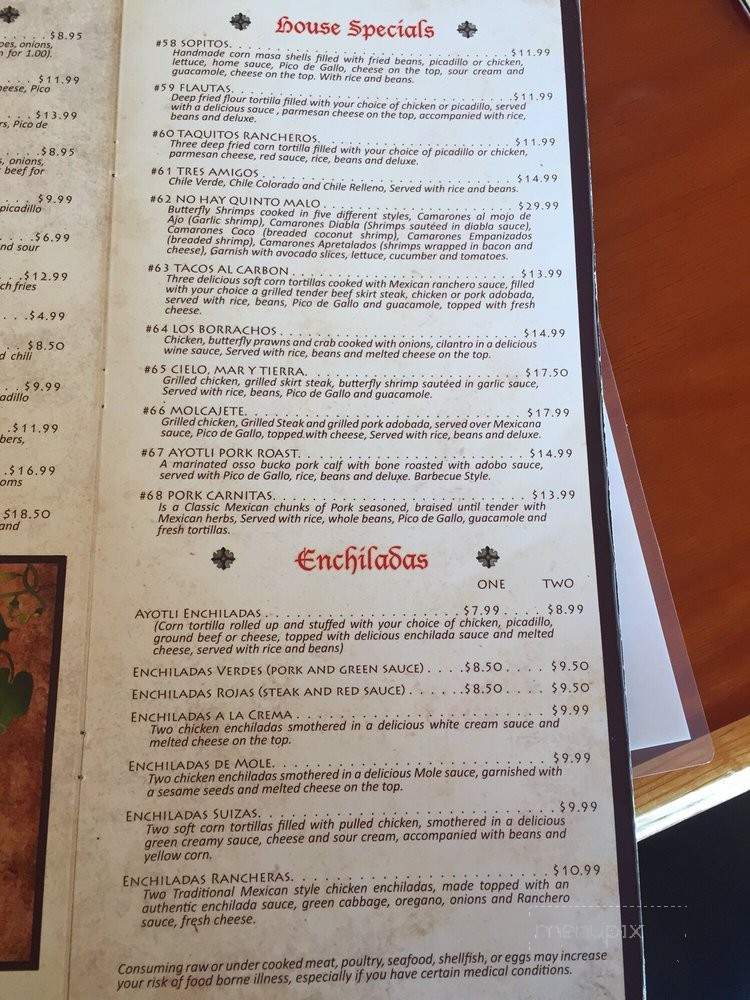Ayotli Mexican Restaurant - Coral Springs, FL menu_pic