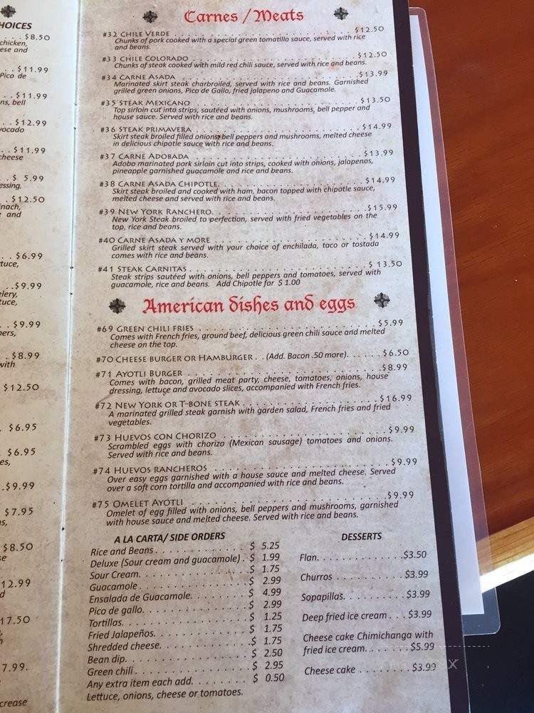 Ayotli Mexican Restaurant - Coral Springs, FL menu_pic