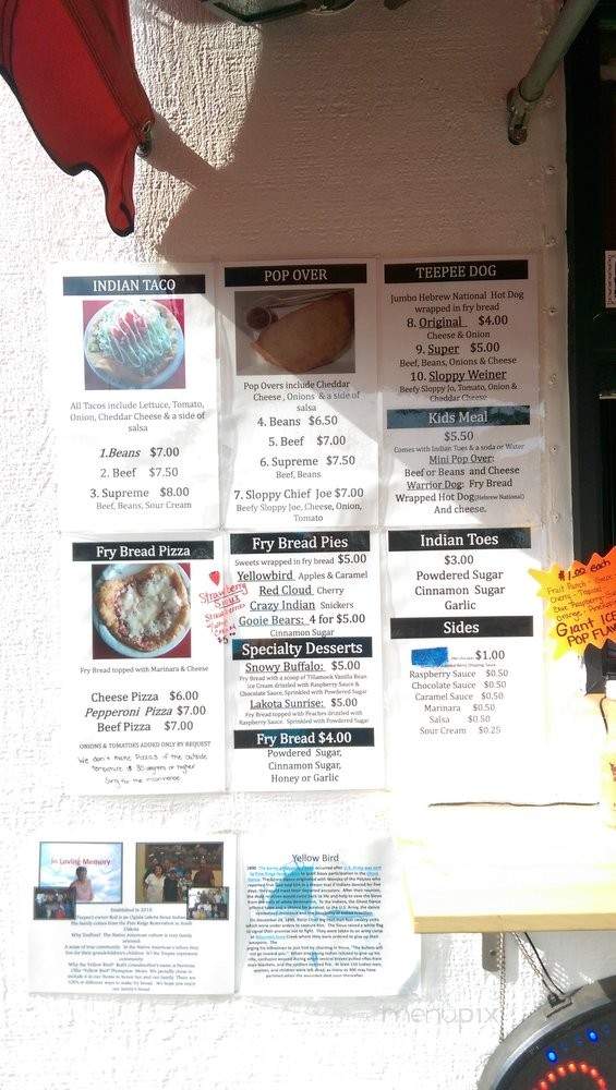 Teepee's - Portland, OR menu_pic