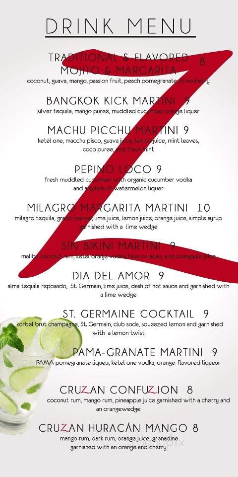 Fuzion - Elmwood Park, NJ menu_pic