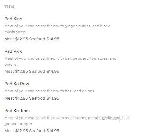 Sarika's Thai and Sushi - San Antonio, TX menu_pic
