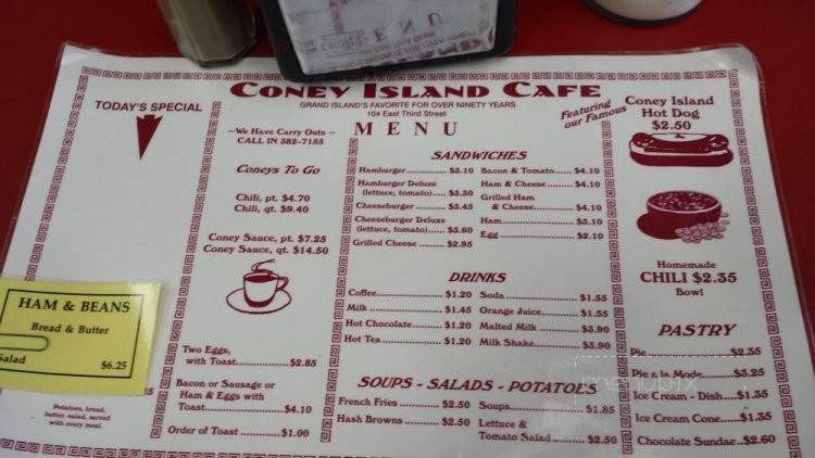 Coney Island Lunch Room - Grand Island, NE menu_pic