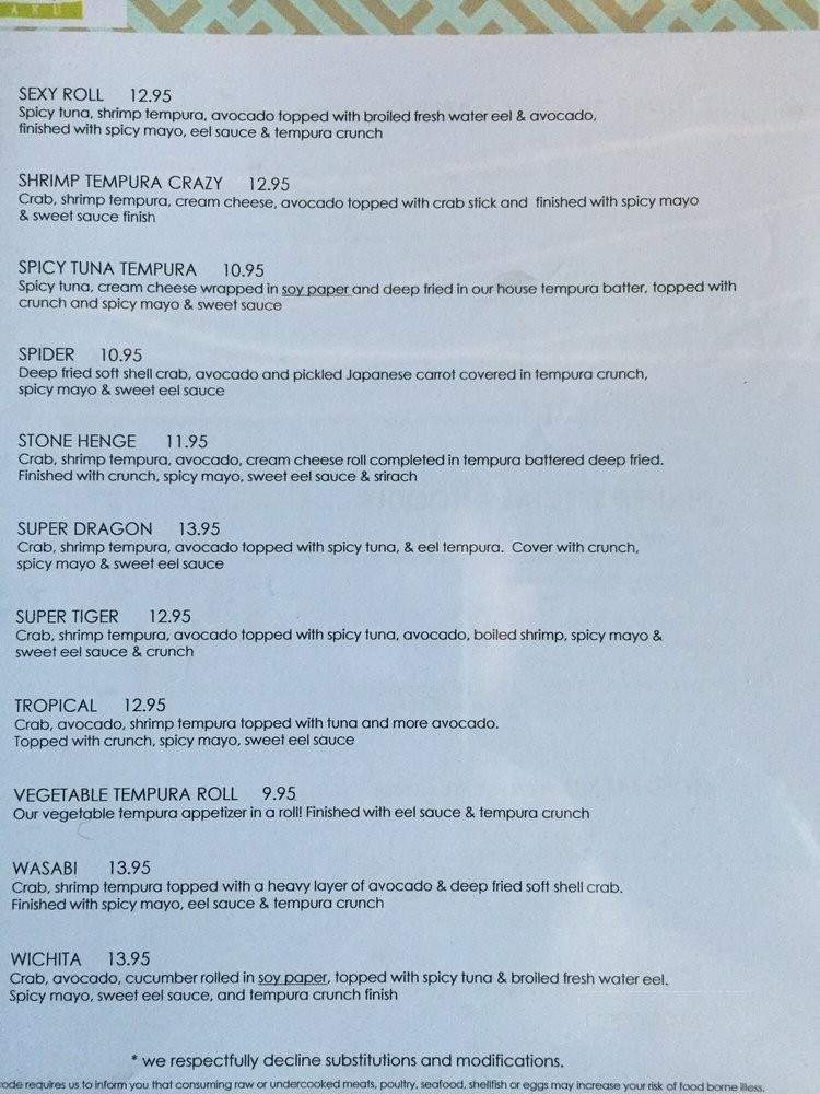 Old -Town Sushi Bar By Wasabi - Wichita, KS menu_pic