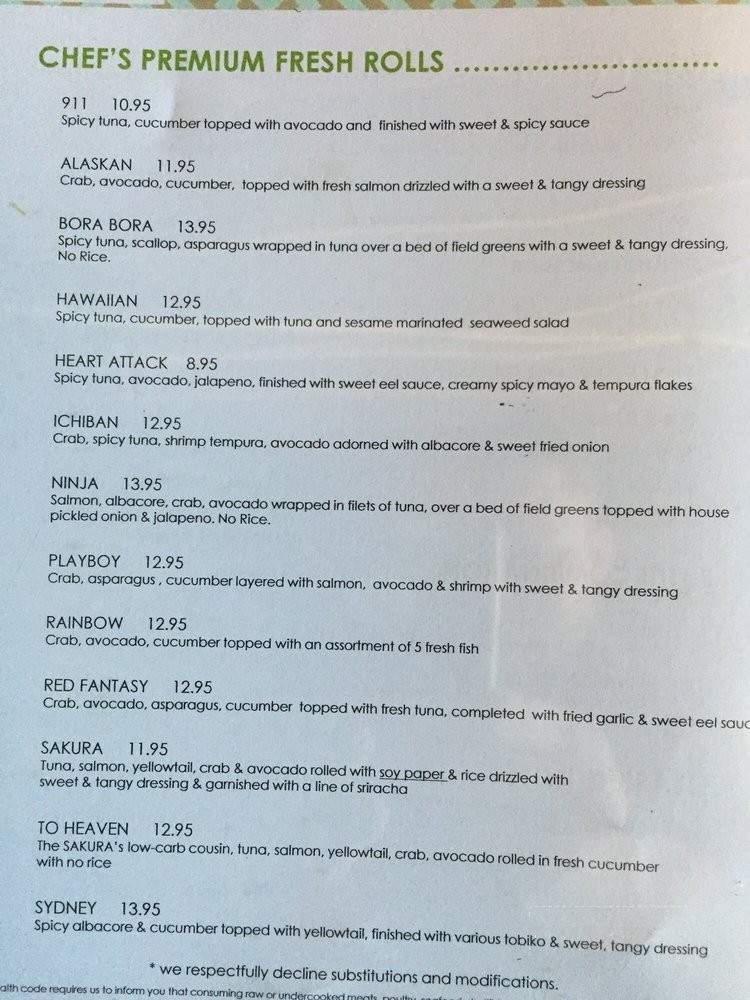 Old -Town Sushi Bar By Wasabi - Wichita, KS menu_pic
