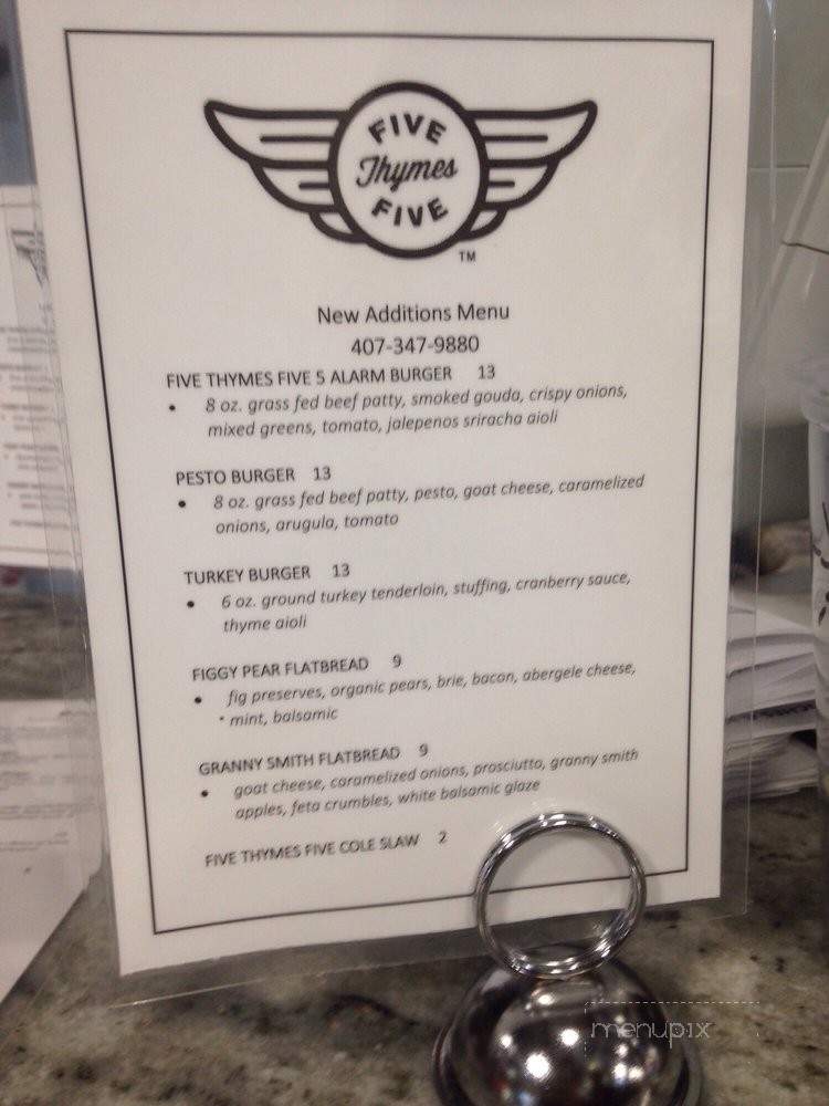 5 Thymes 5 - Winter Garden, FL menu_pic